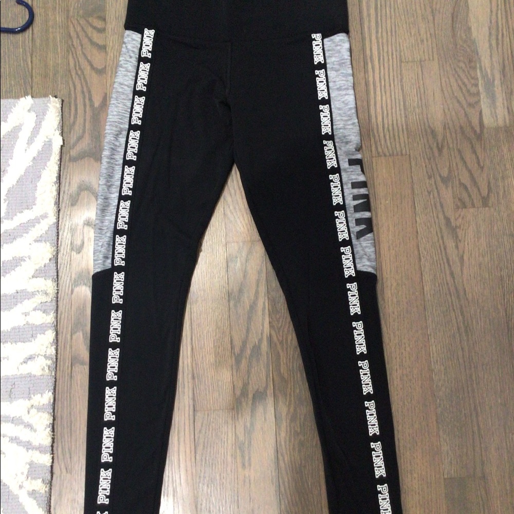 Pink Victoria secret black leggings in size small.